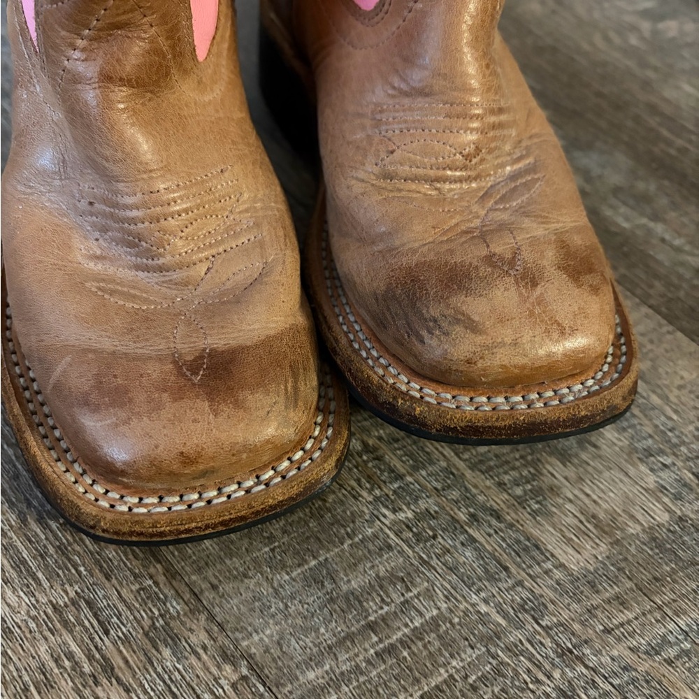 Old West Pink and Brown Western Cowgirl Boots size 10c - Picture 9 of 9